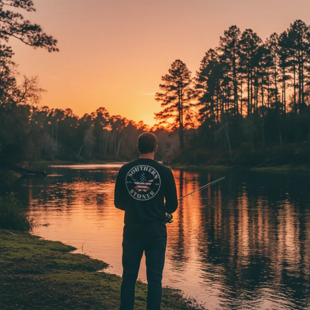 Southern Stoner OG logo performance long sleeve in black — lifted lifestyle shirt Southern apparel