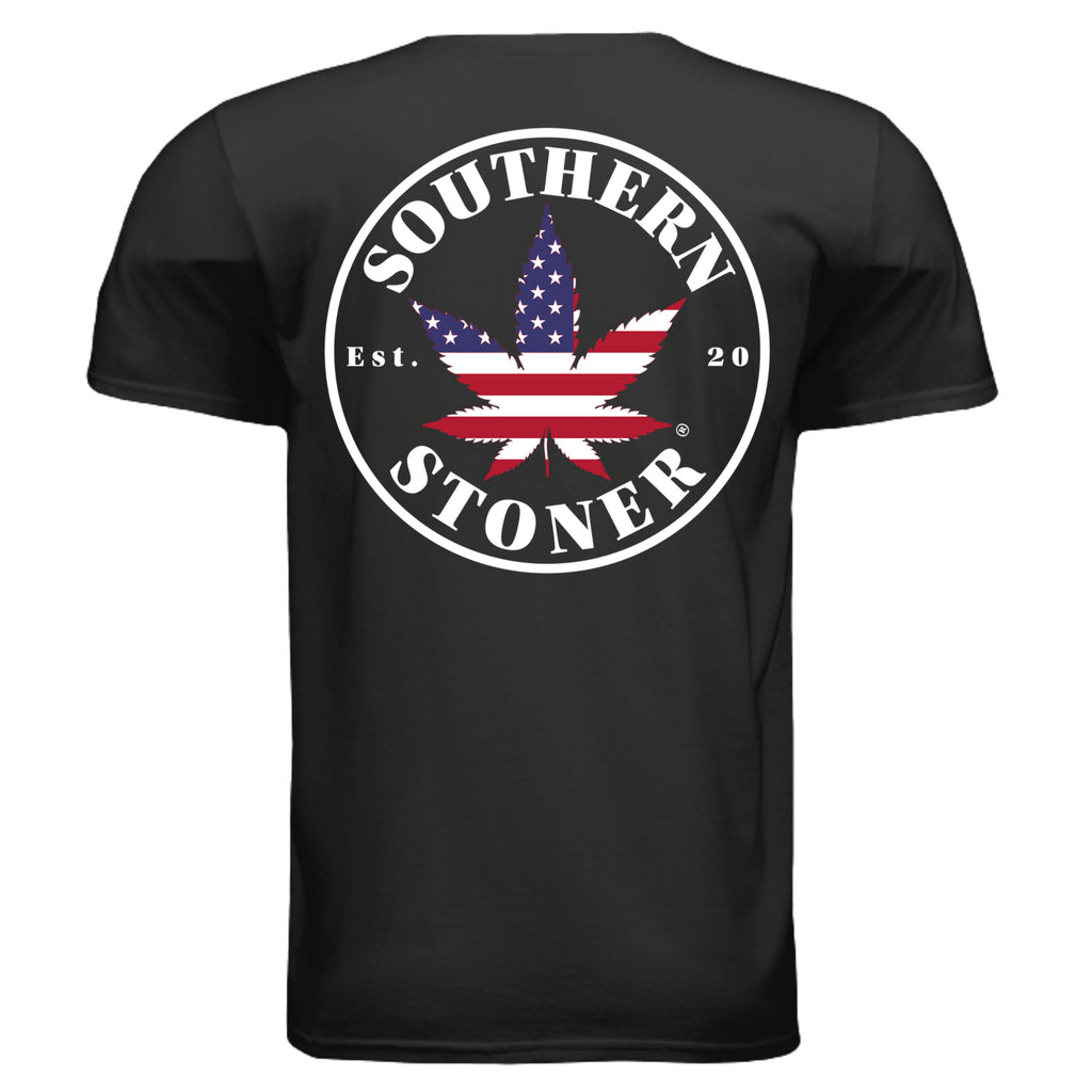 Southern Stoner OG logo tee in black back view — unisex Southern lifted lifestyle t-shirt