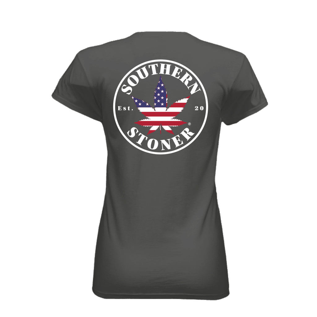 Southern Stoner OG logo womens tee in charcoal — Southern lifted lifestyle shirt
