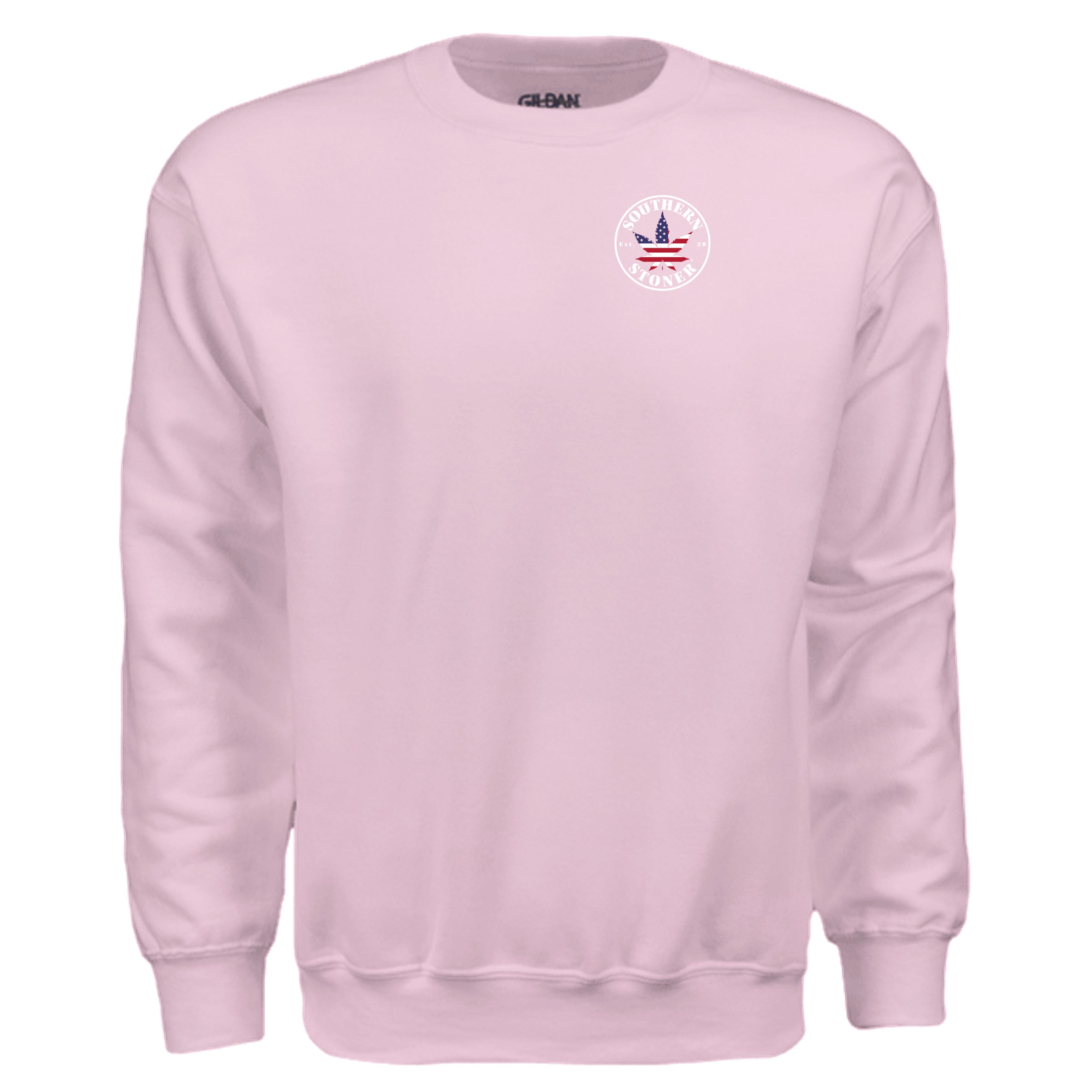 Southern Stoner OG crew sweatshirt front in light pink — womens lifted lifestyle apparel
