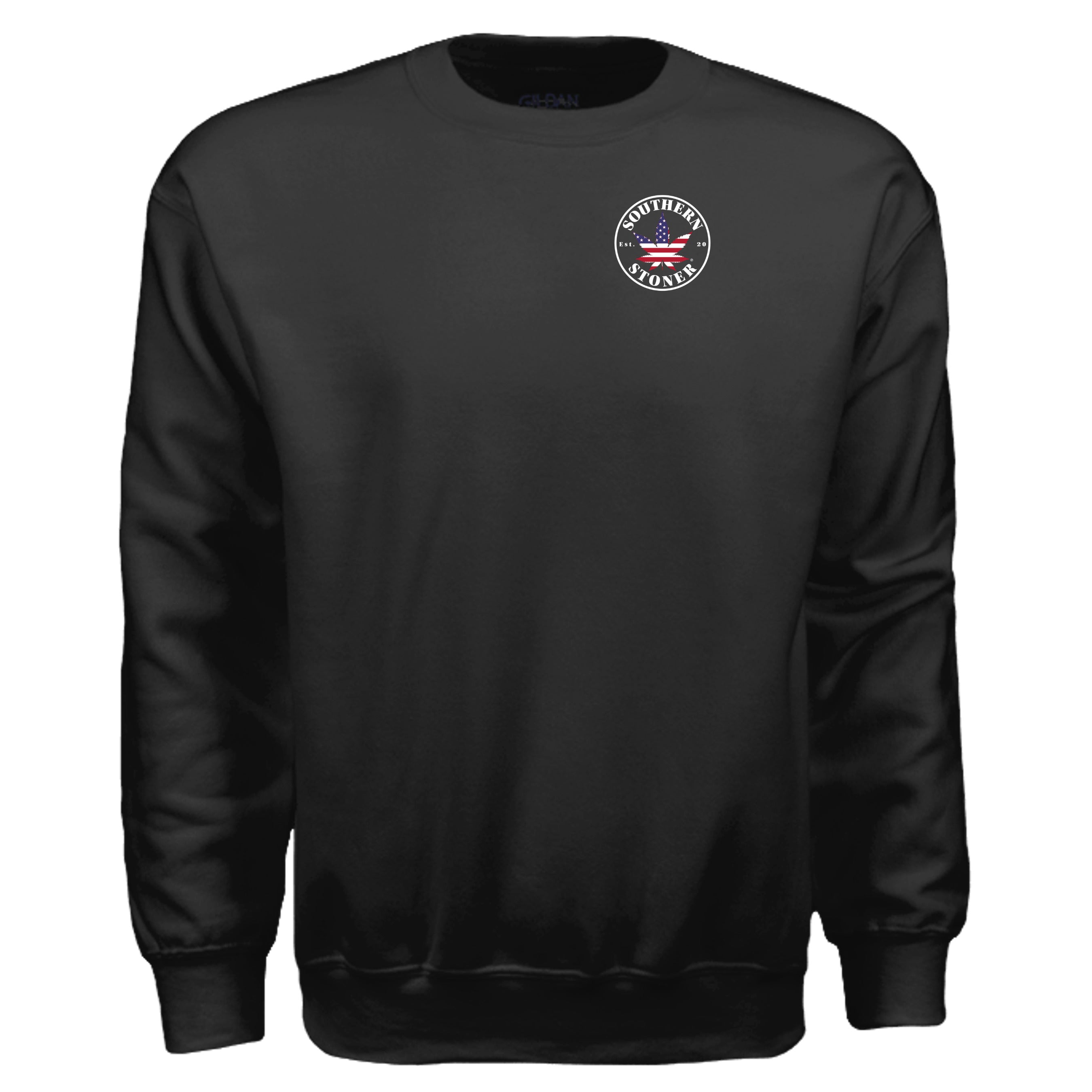 Southern Stoner OG crew sweatshirt front in black — Southern lifestyle sweatshirt