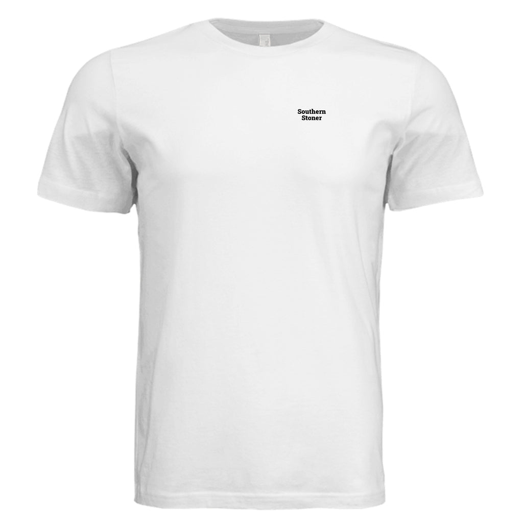 Redneck Relaxation Technique white tee front — Southern Stoner funny Southern apparel