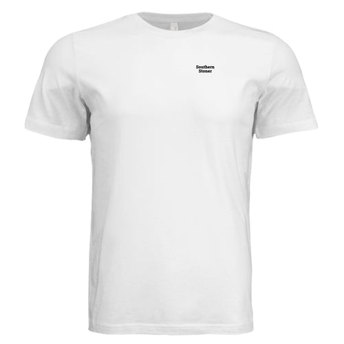 Front view of white Redneck Relaxation Rocking Chair Tee