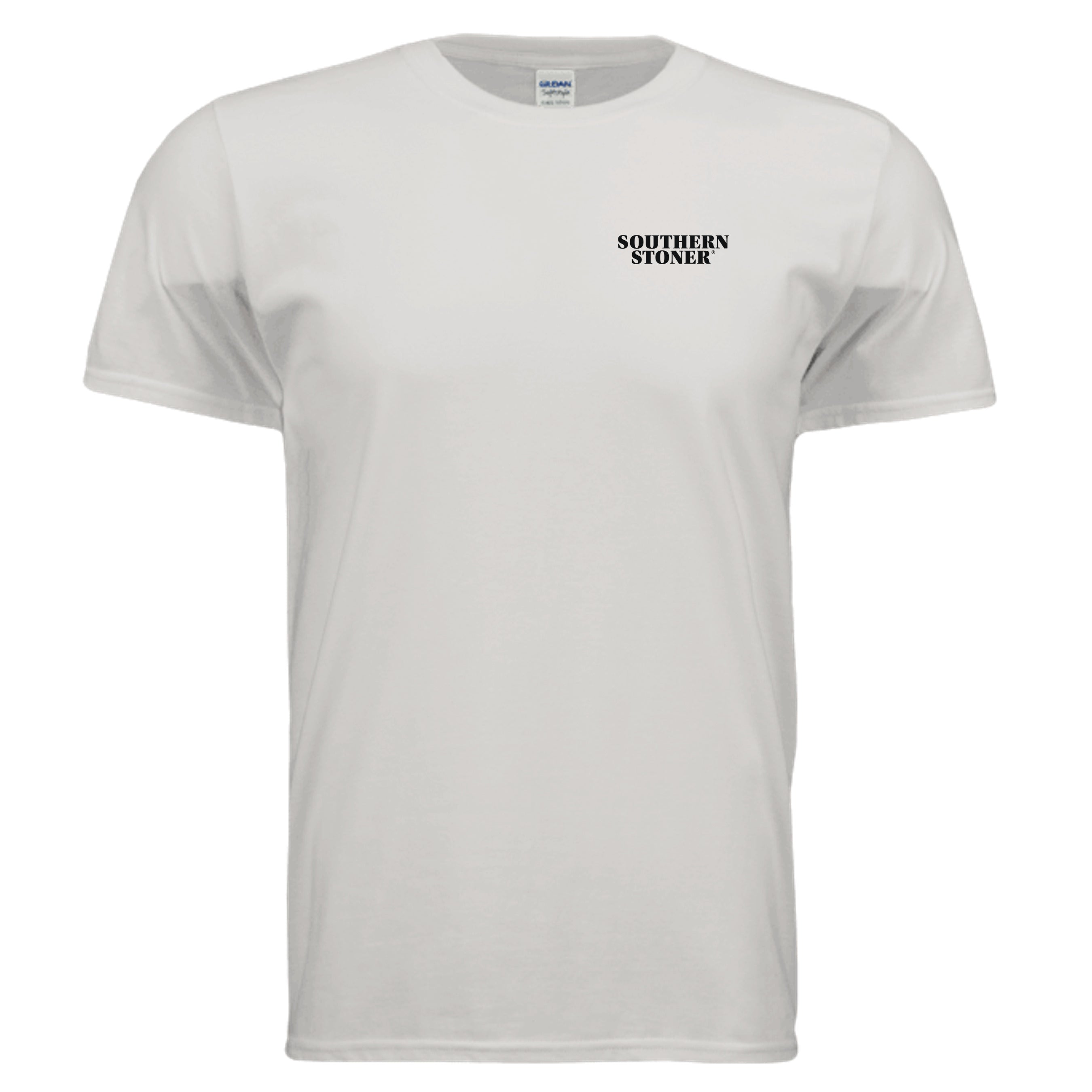 Fixin to Get Faded ice gray tee front — Southern Stoner small chest logo lifted lifestyle shirt