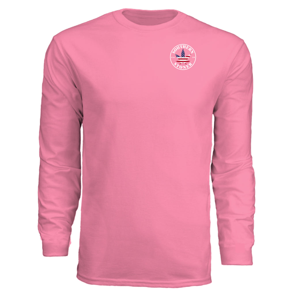 Southern Stoner OG performance long sleeve front in pink — womens lifted lifestyle performance shirt