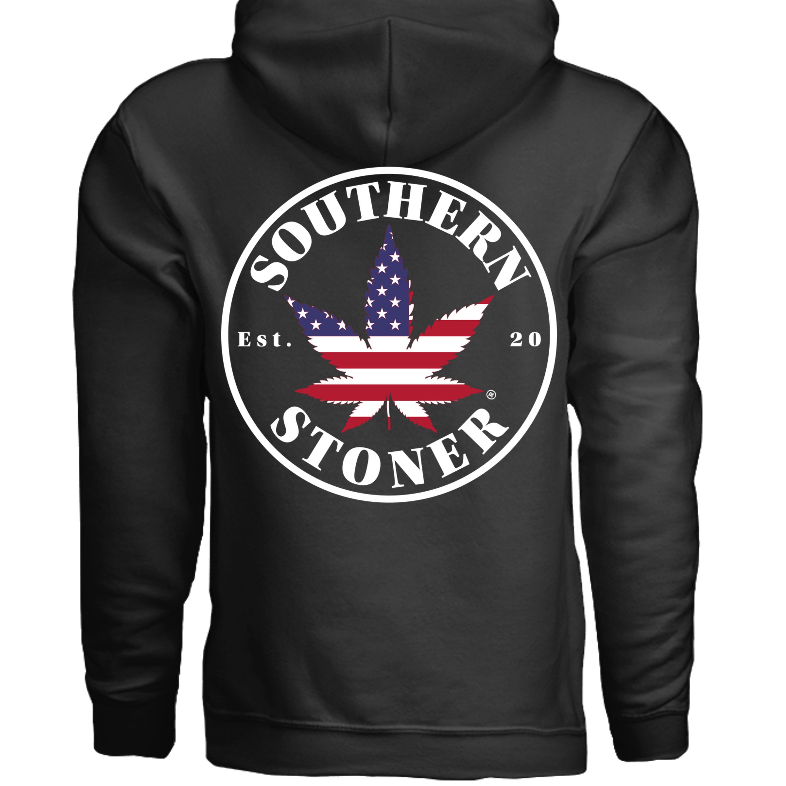 Southern Stoner OG logo hoodie back design in black — lifted lifestyle sweatshirt