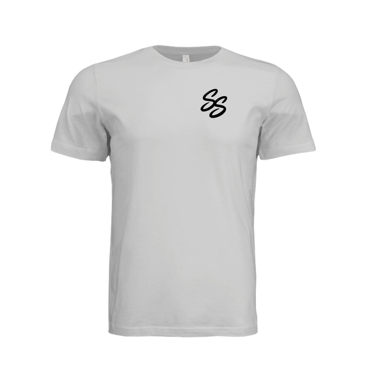 Front view of silver Fixin’ to Get Faded Skull & Wrench Tee with Southern Stoner® artwork